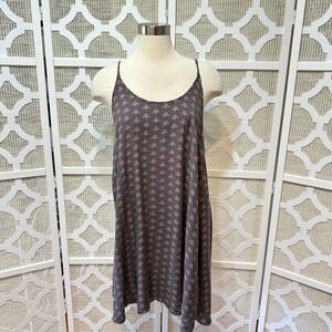 Natural Life Floral Print Dress Womens S/M* Sundress Gray Boho Festival Casual